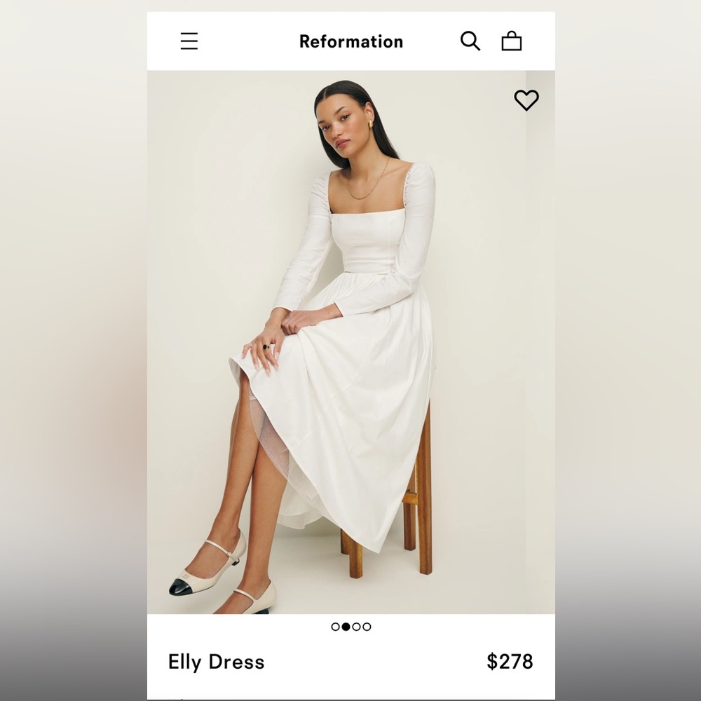 Reformation Elly Dress in White